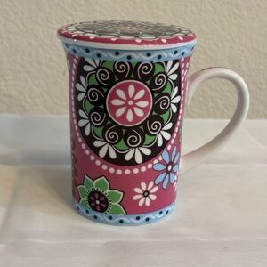 Vera Bradley Pink Floral Mug with Lid